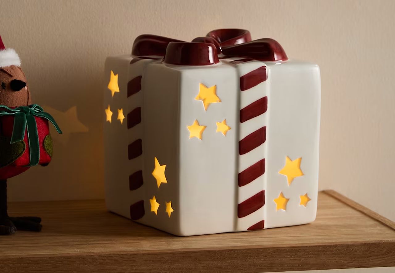 Marks & Spencer Christmas Collection - Ceramic Light Up Present Decoration