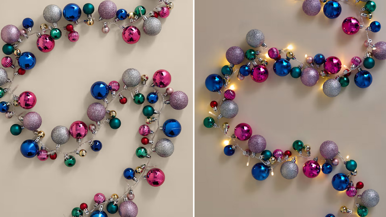 Marks & Spencer Christmas Collection - Light Up Silver Bauble Garland