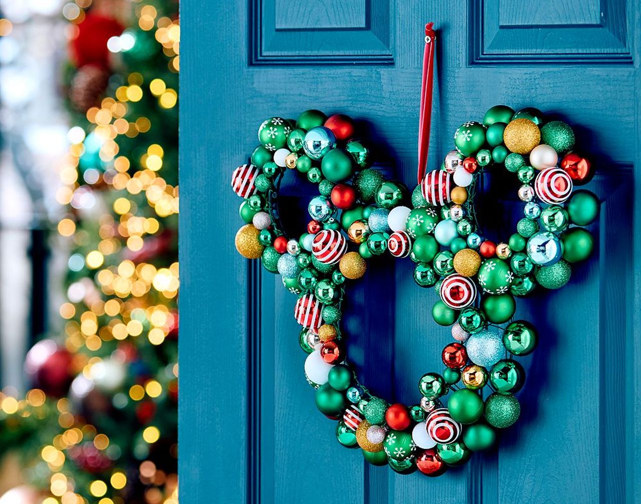 Mickey Mouse Icon Ornament Holiday Wreath