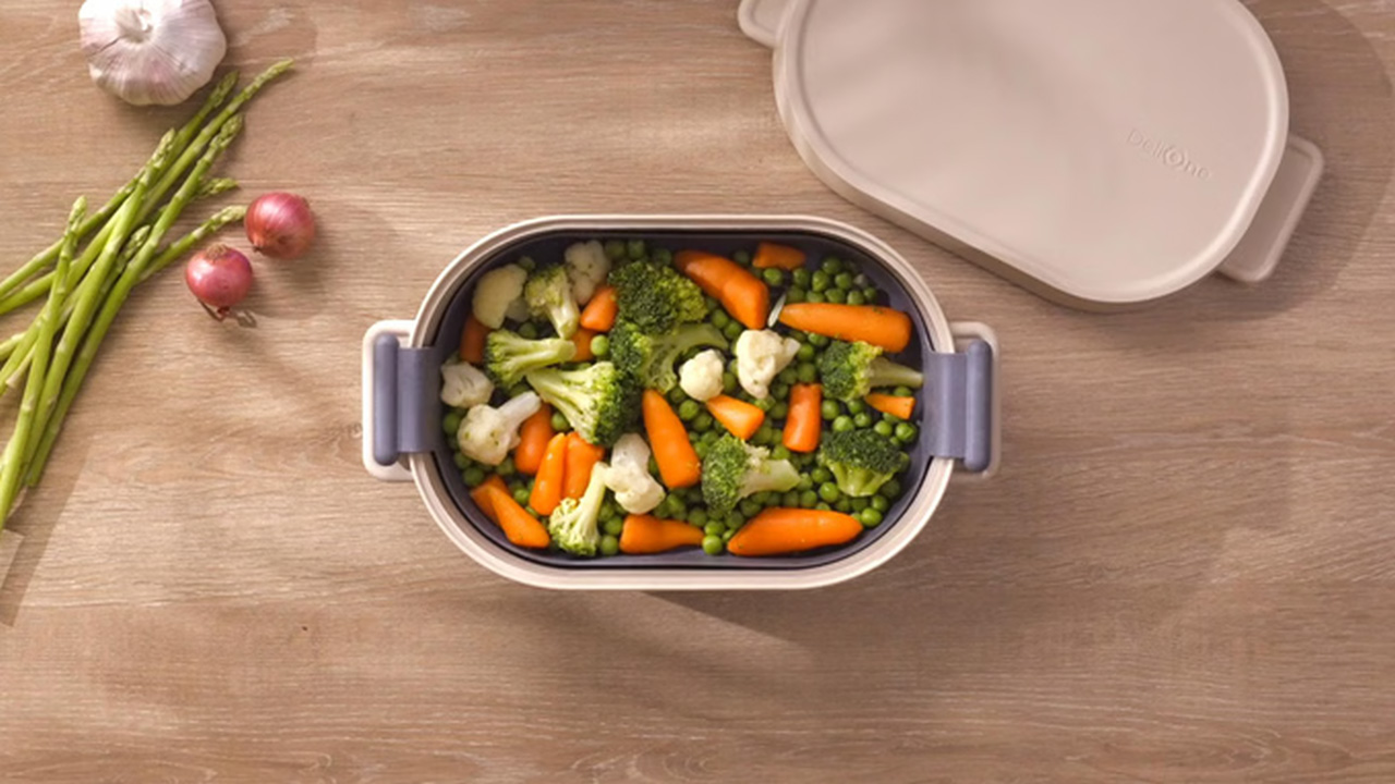 You can steam veggies in the microwave steam cooker by DeliOne