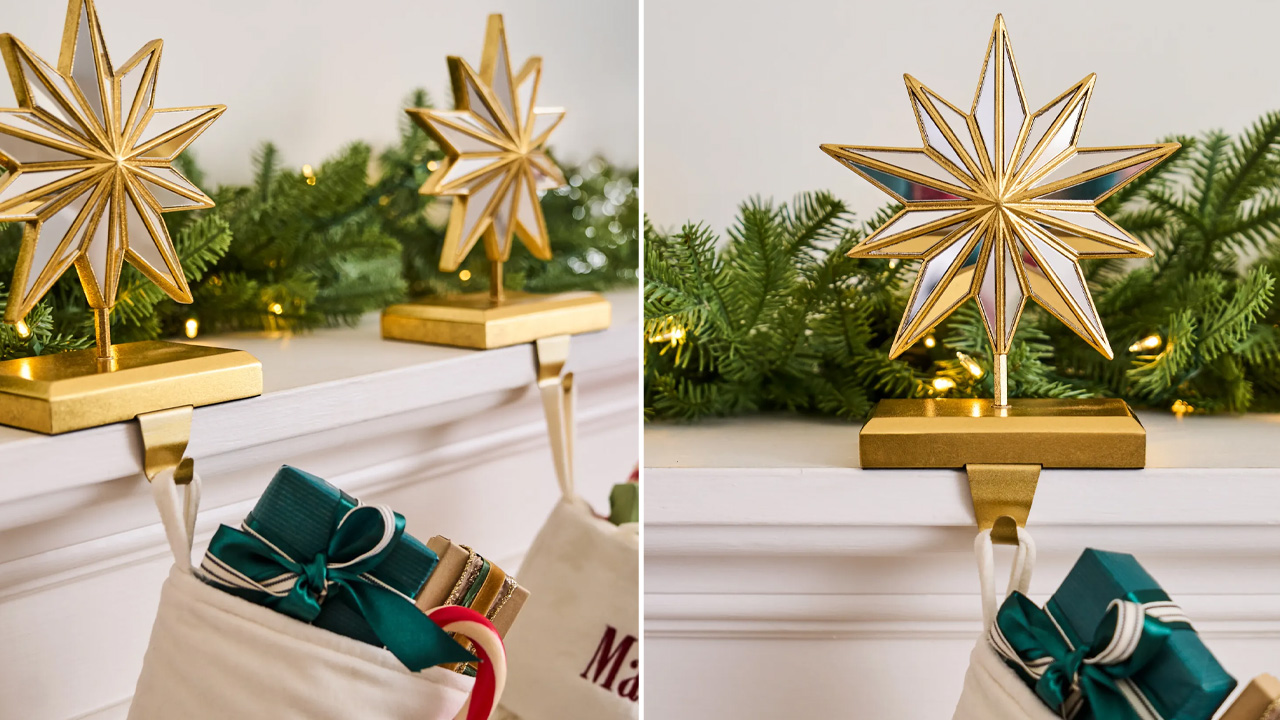 Mirrored Star Stocking Holder