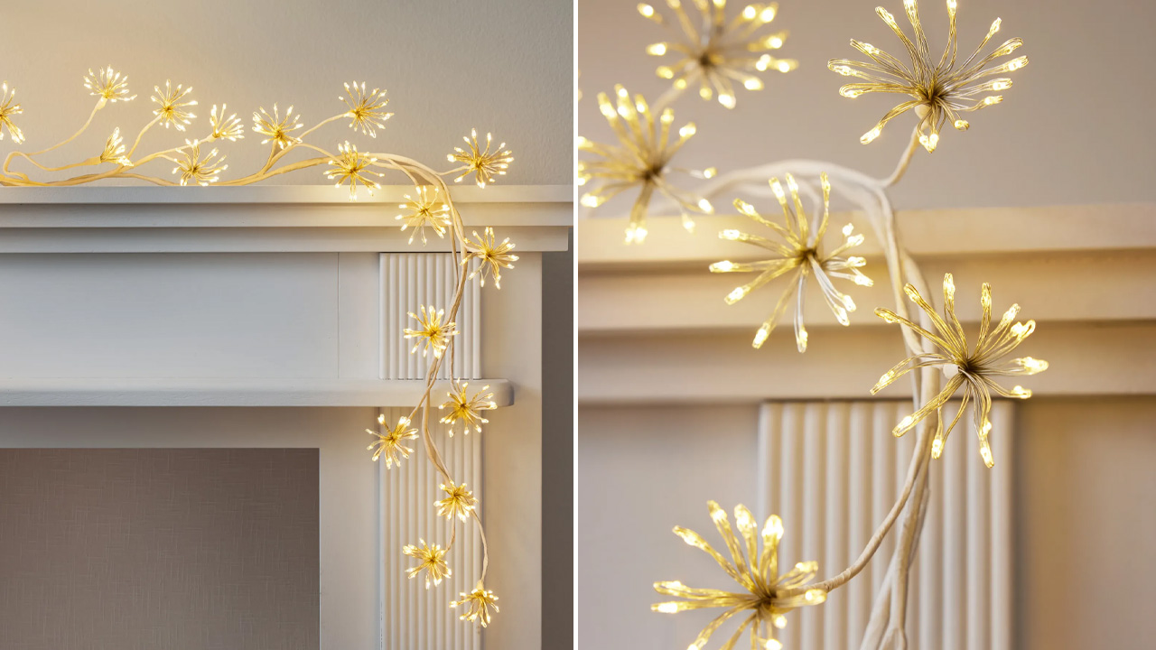 Outdoor Lit Cluster Fairy Starburst Garland