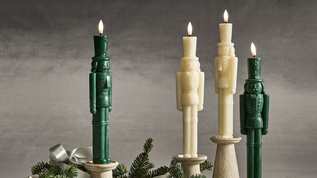 Pottery Barn Christmas Collection 2025 - Flameless Nutcracker Taper Candle