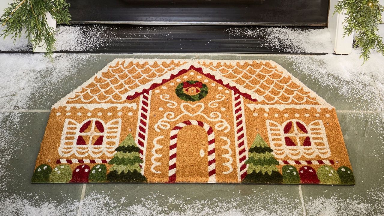 Pottery Barn Christmas Collection 2025 - Gingerbread House Light Up Doormat
