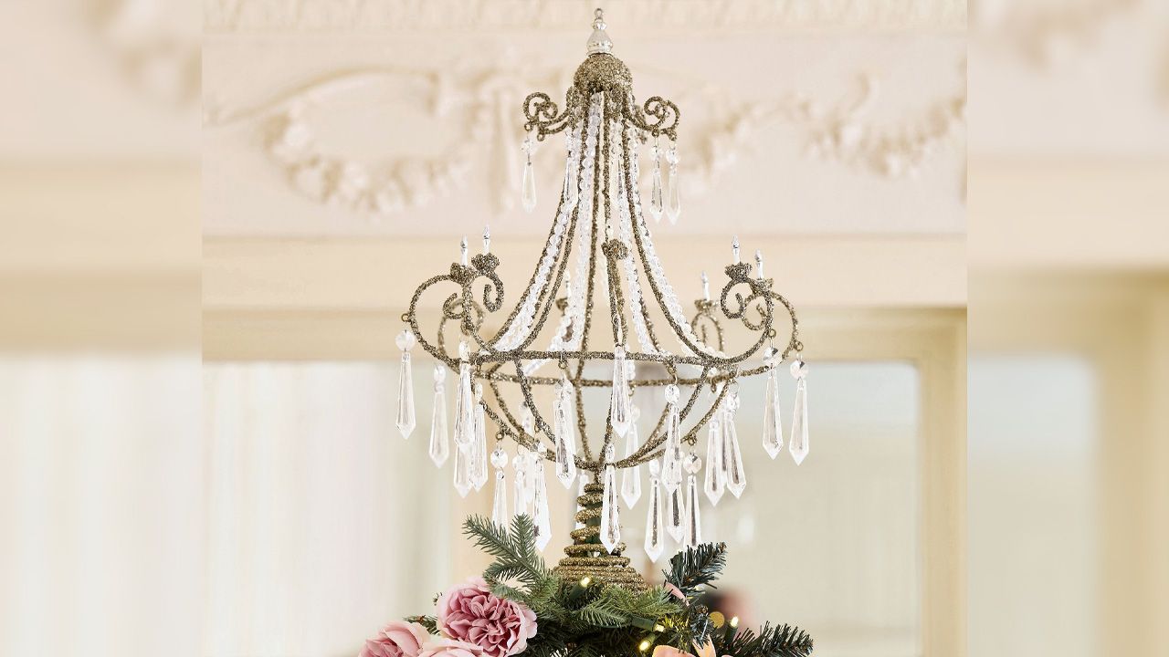 Pottery Barn Christmas Collection 2025 - LoveShackFancy Chandelier Tree Topper