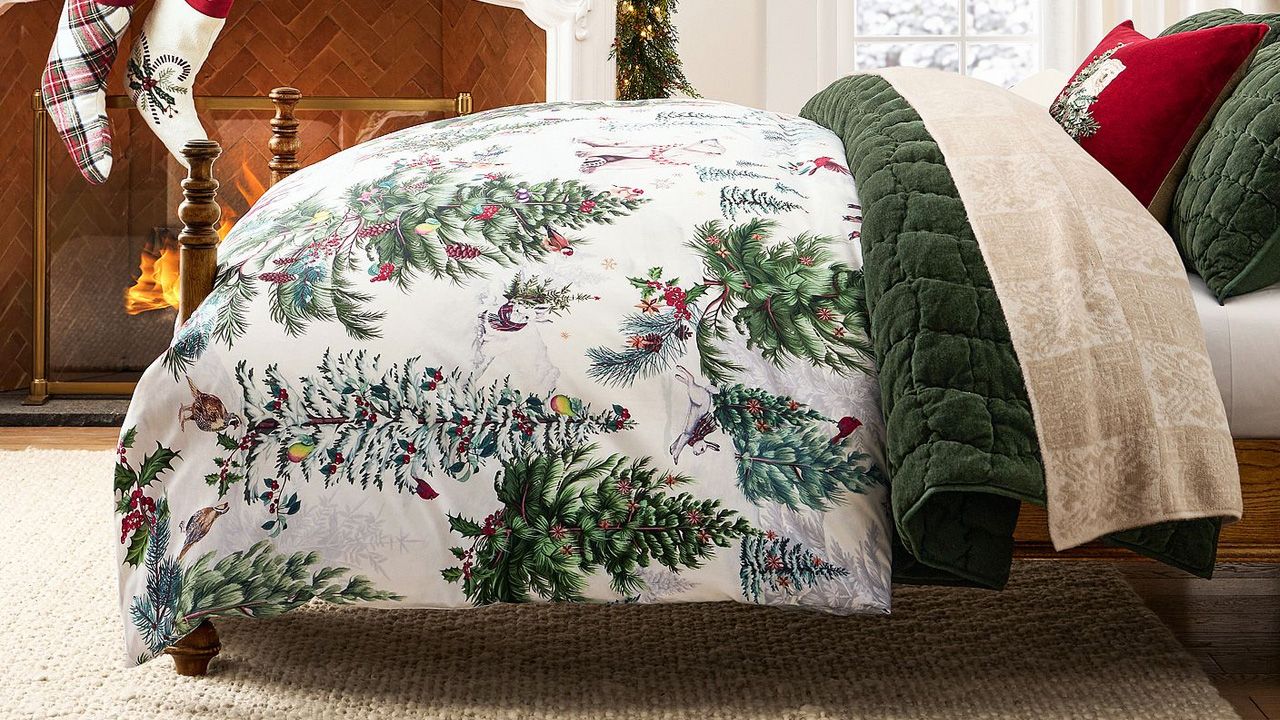 Pottery Barn Christmas Collection 2025 - Winter Enchanted Forest Duvet Cover