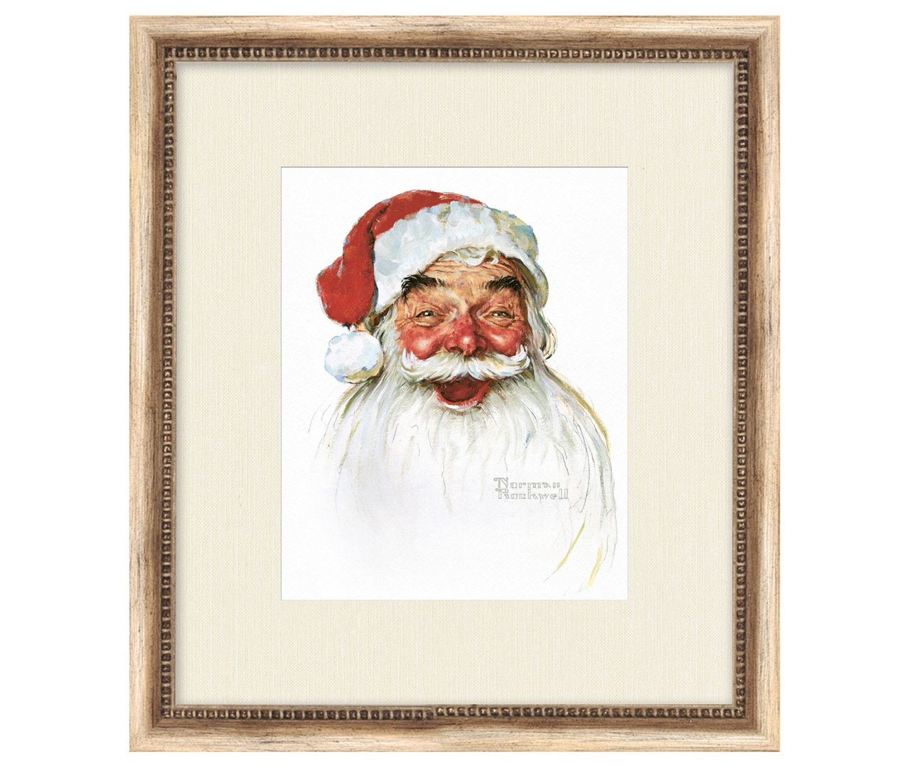Pottery Barn X Norman Rockwell Collection - Santa's Joy Framed Print by Norman Rockwell