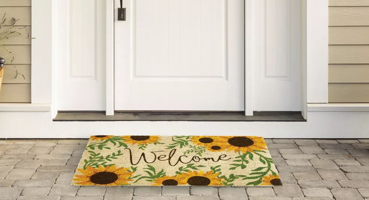 QVC Fall Decor - Design Imports Sunflower Welcome Doormat