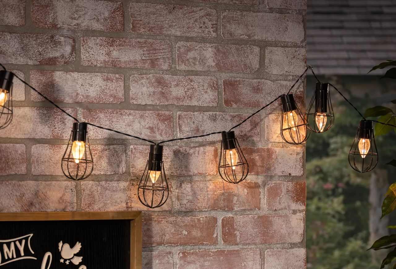 QVC Fall Decor - Solar Patio Lights with Black Wire Frames by Gerson Co