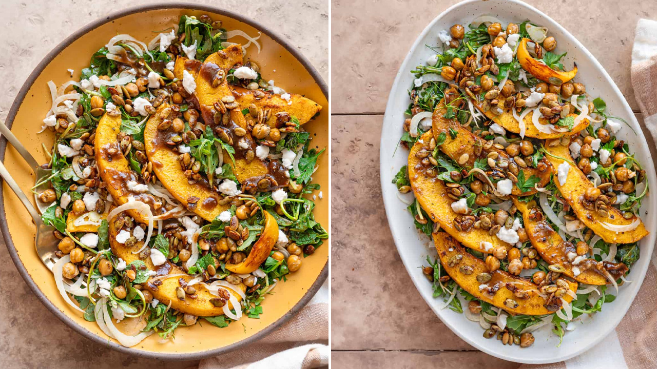 Roasted Pumpkin Salad with Balsamic Vinaigrette