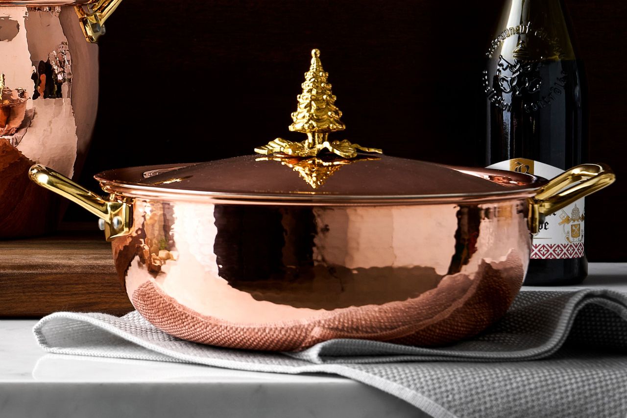 Ruffoni Historia Hammered Copper Chef's Braiser with Tree Knob