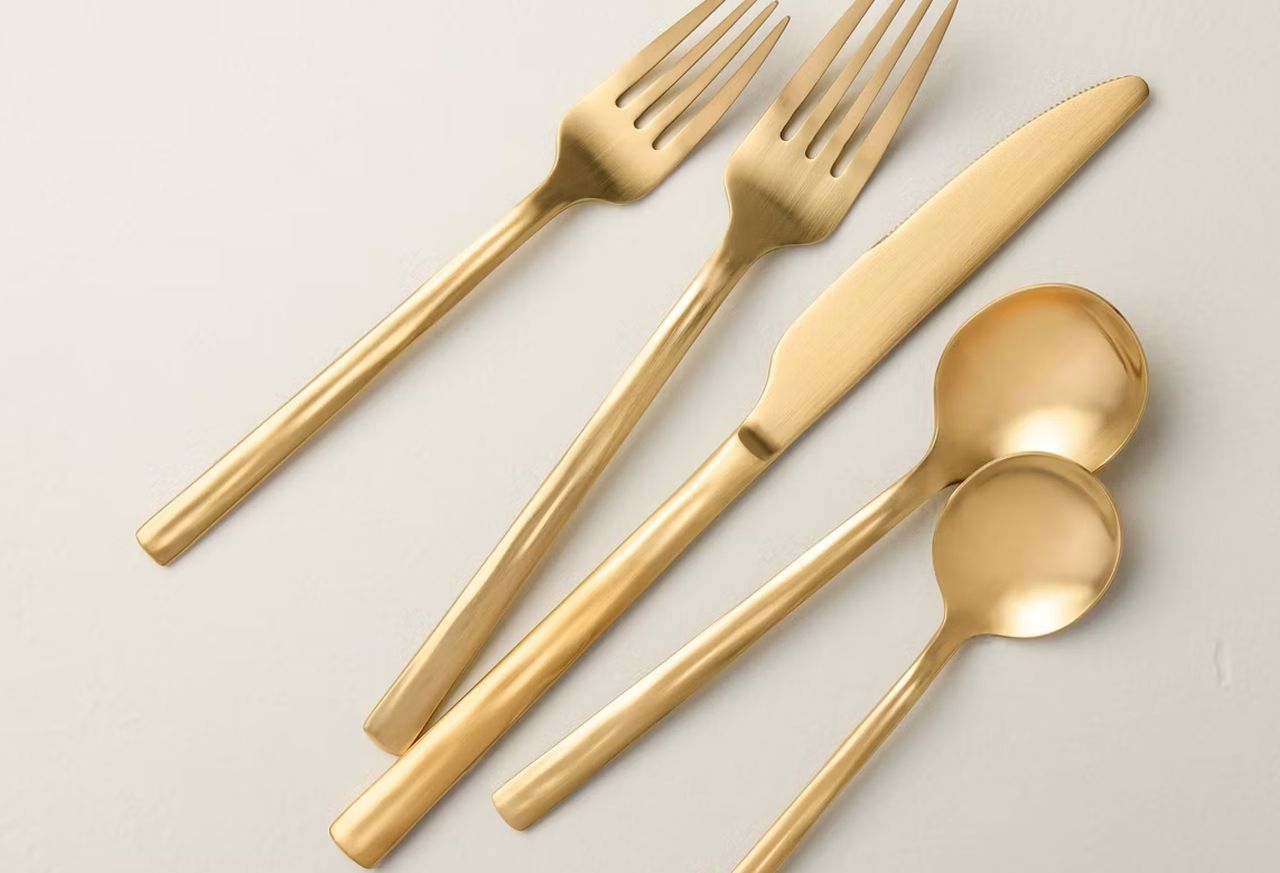 Stainless Steel Flatware Set Gold