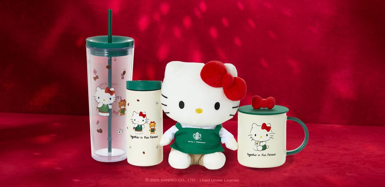 Starbucks Holiday Menu x Hello Kitty Merchandise