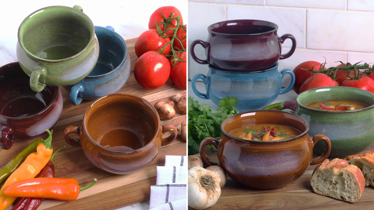 Stoneware Reactive Glaze Soup Crocks