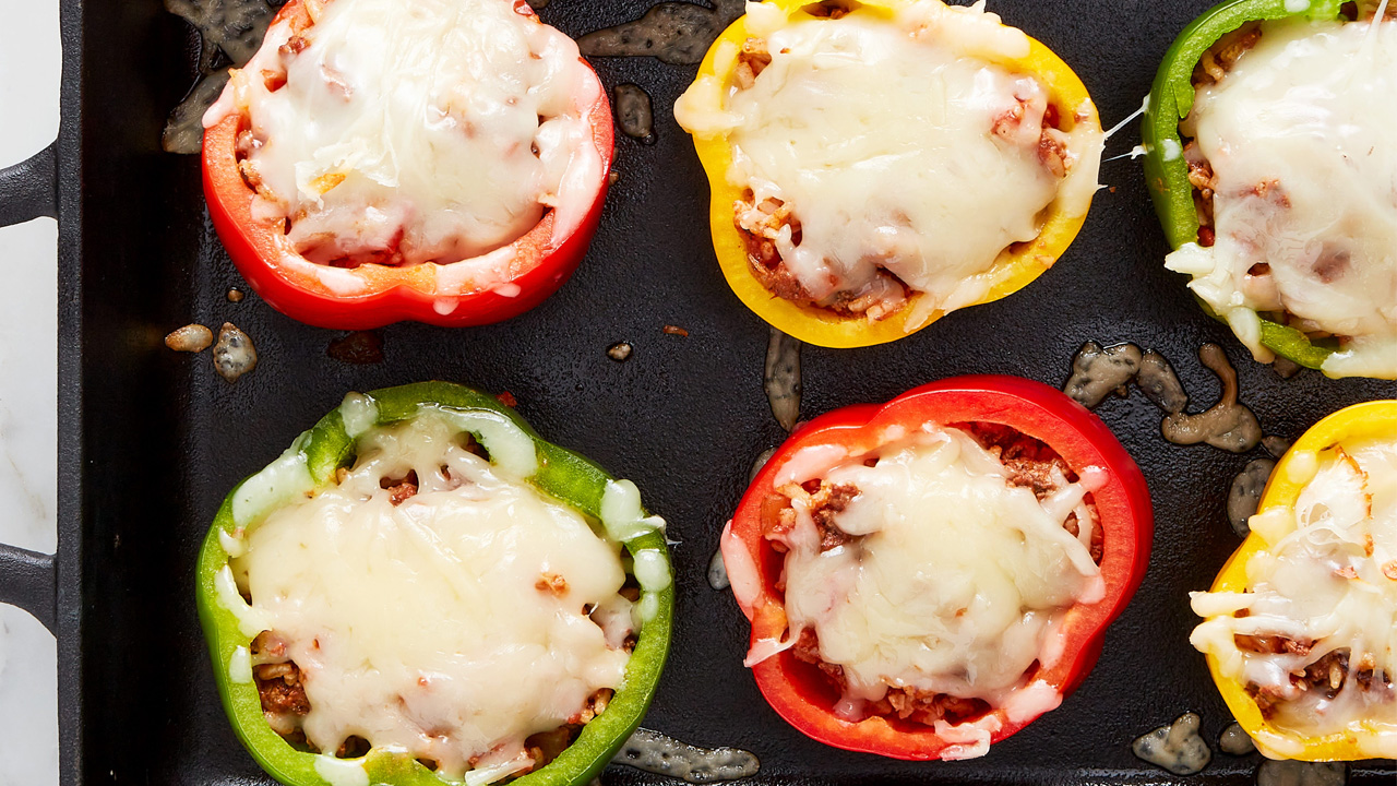 Stuffed bell peppers made from leftover food