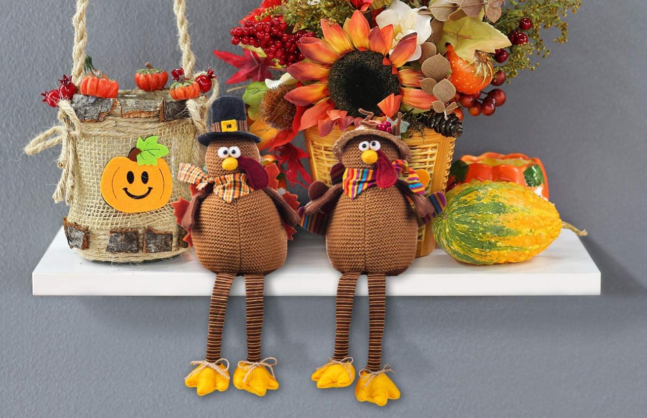 Stuffed Turkey Couple Doll 