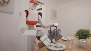 Sunday Robotics’ Memo House Robot picking plates from table