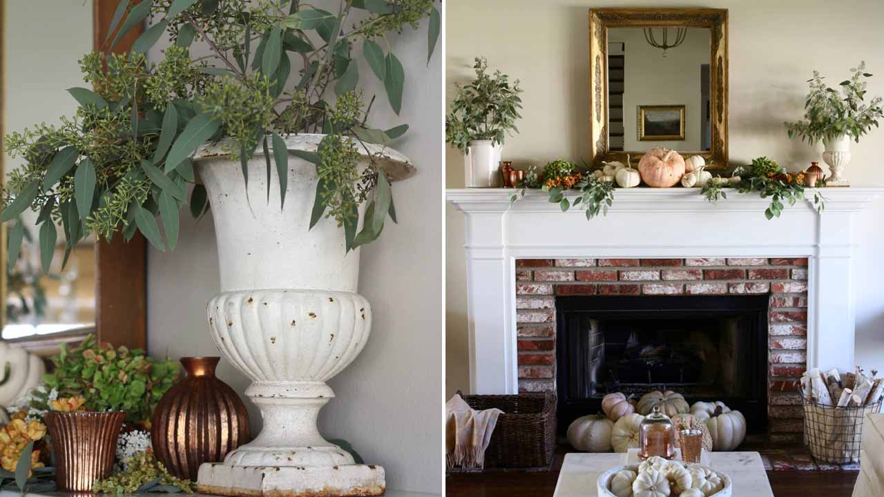 Thanksgiving fireplace décor 2