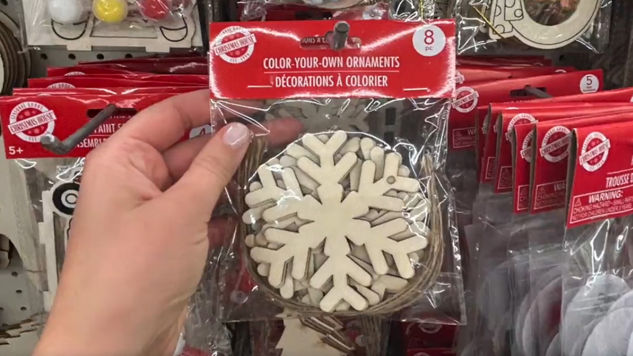 Dollar tree wood-cut snowflakes