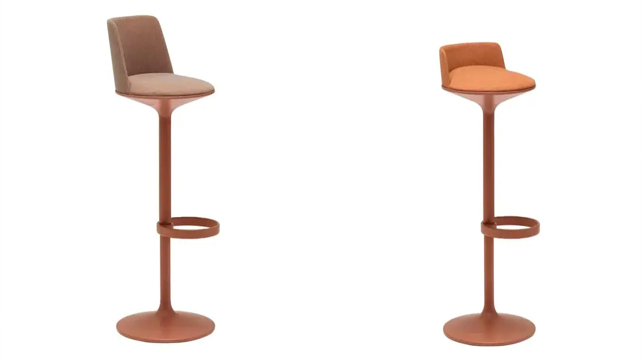 The Hula bar stool comes in low backrest version and high backrest version