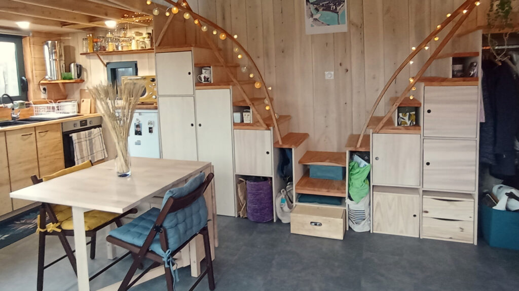 The Tiny XXL House has two Mezzanine Bedrooms, Gives Privacy to Both Parents and Children