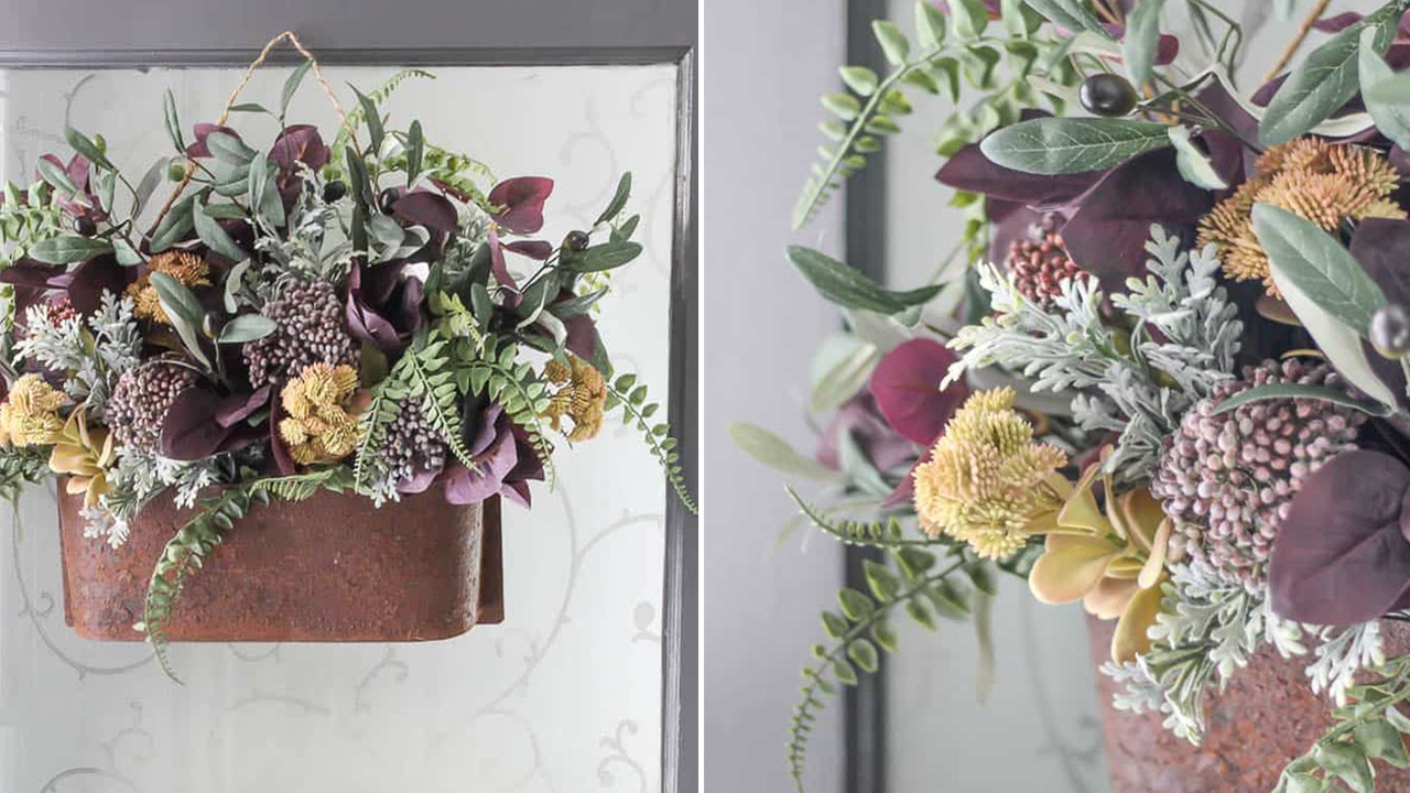 The DIY fall wreath has a vintage and lovely charm, suitable for fall season