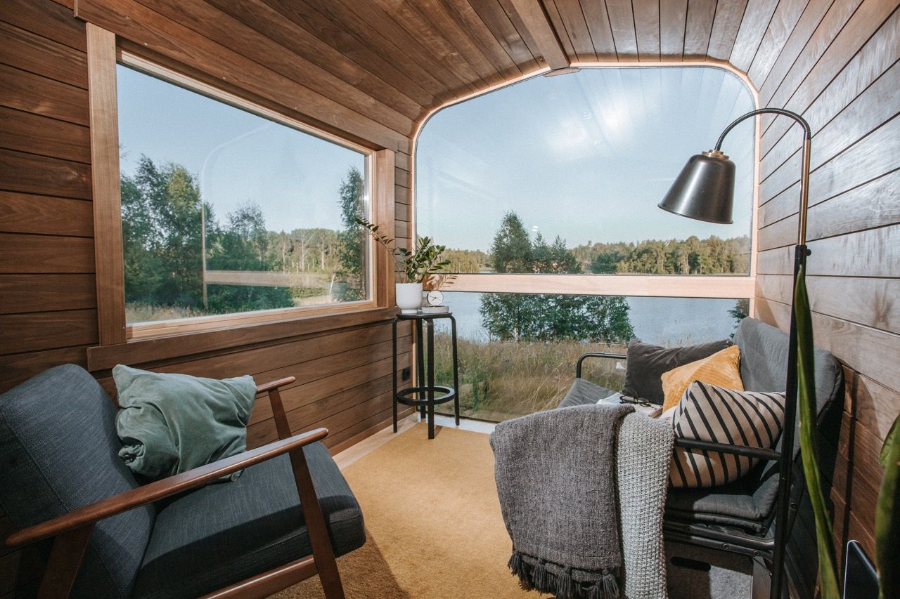 This Tiny Cabin Made of Thermowood is More Durable Than Standard Wooden House