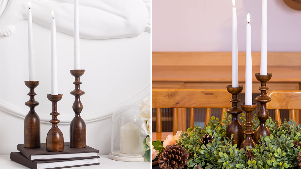 Wood Candle Holders