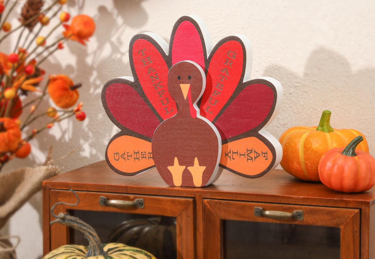 Wooden Turkey Tabletop Décor