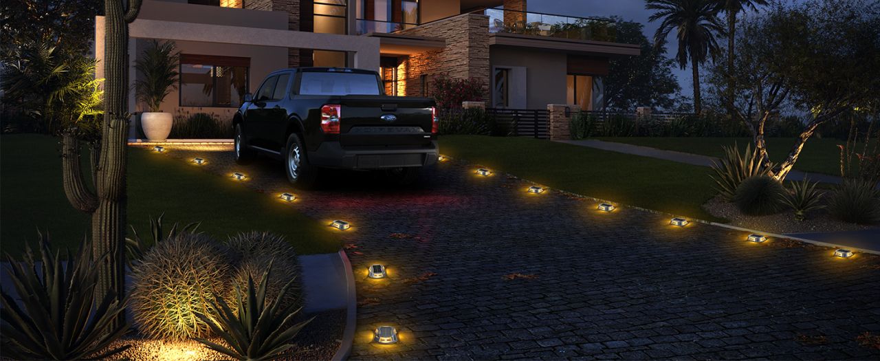 Solar Driveway Lights on Driveway