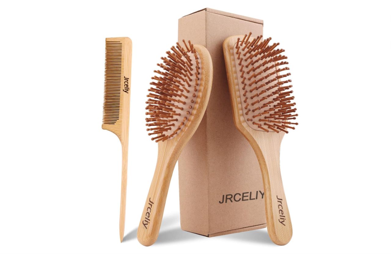 3-Piece Bamboo Hair Brush Set