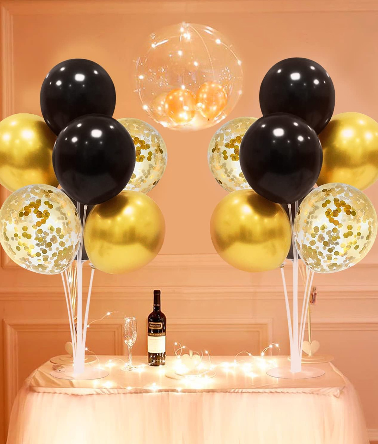4 Set Black and Gold Balloon Stand