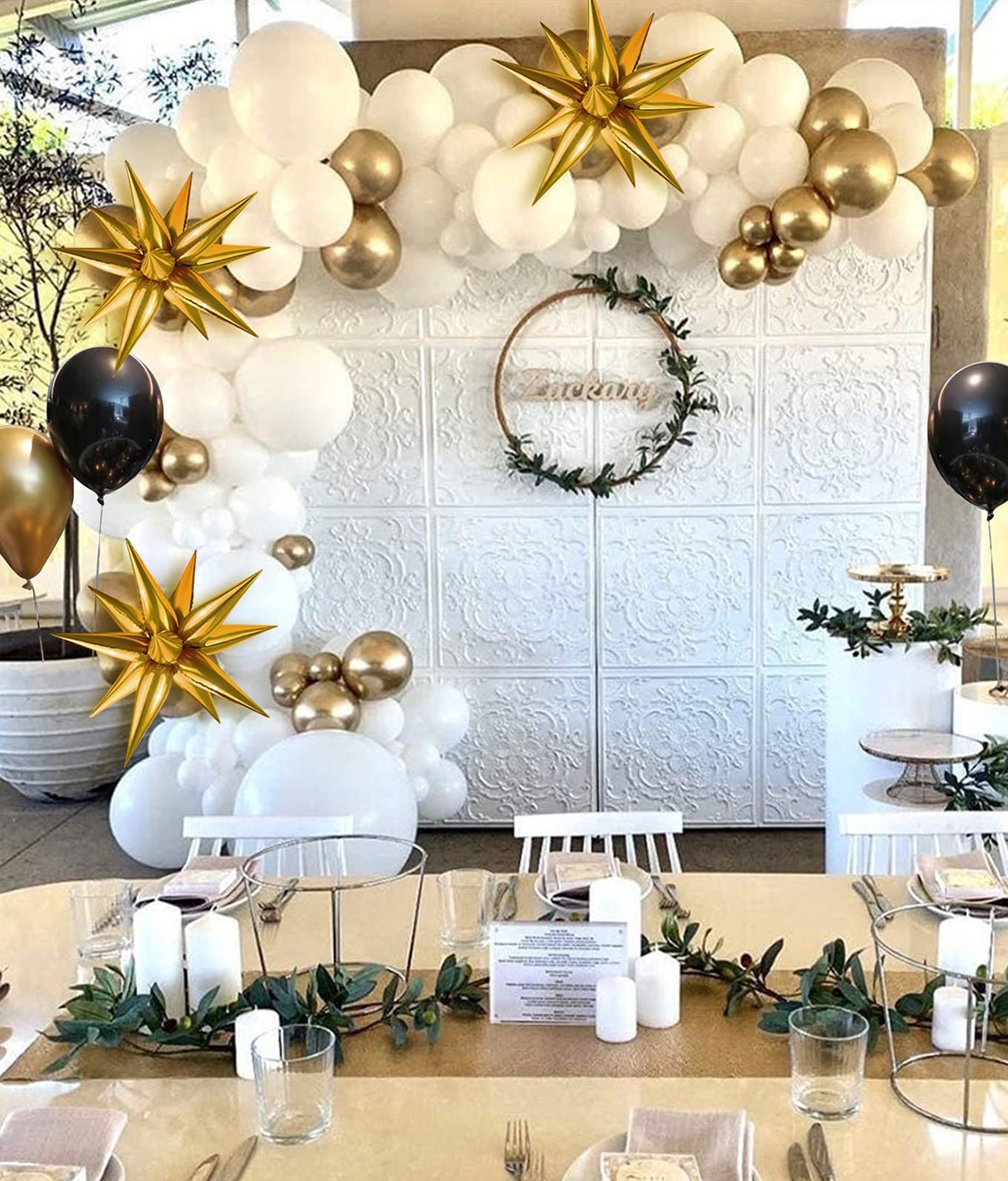 60 Pieces Gold Star Foil Balloons