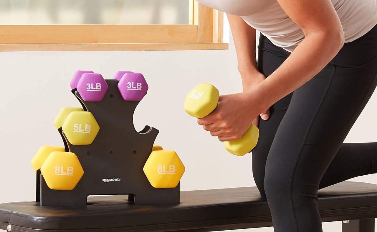 Amazon Basics Neoprene Dumbbell Hand Weights for Exercise and Muscle Toning