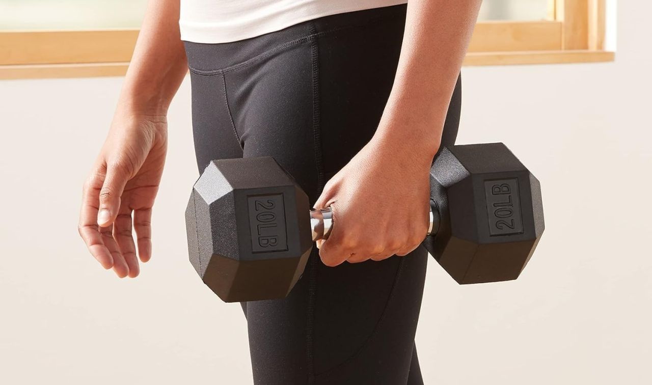 Amazon Basics Rubber Hex Dumbbell Hand Weight