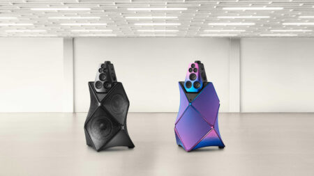 Bang & Olufsen’s New Beolab 90 Phantom and Mirage Edition Speakers Include Carbon Fiber Elements and Gradient Effects Bang & Olufsen Beolab 90 Phantom Edition Speaker