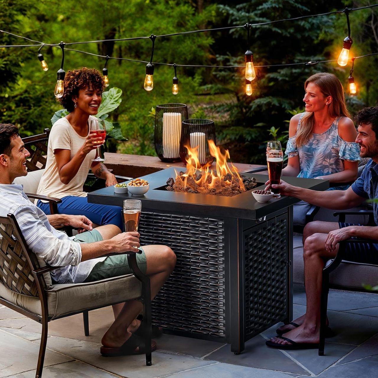 Ciays 28-Inch Propane Fire Pit Table