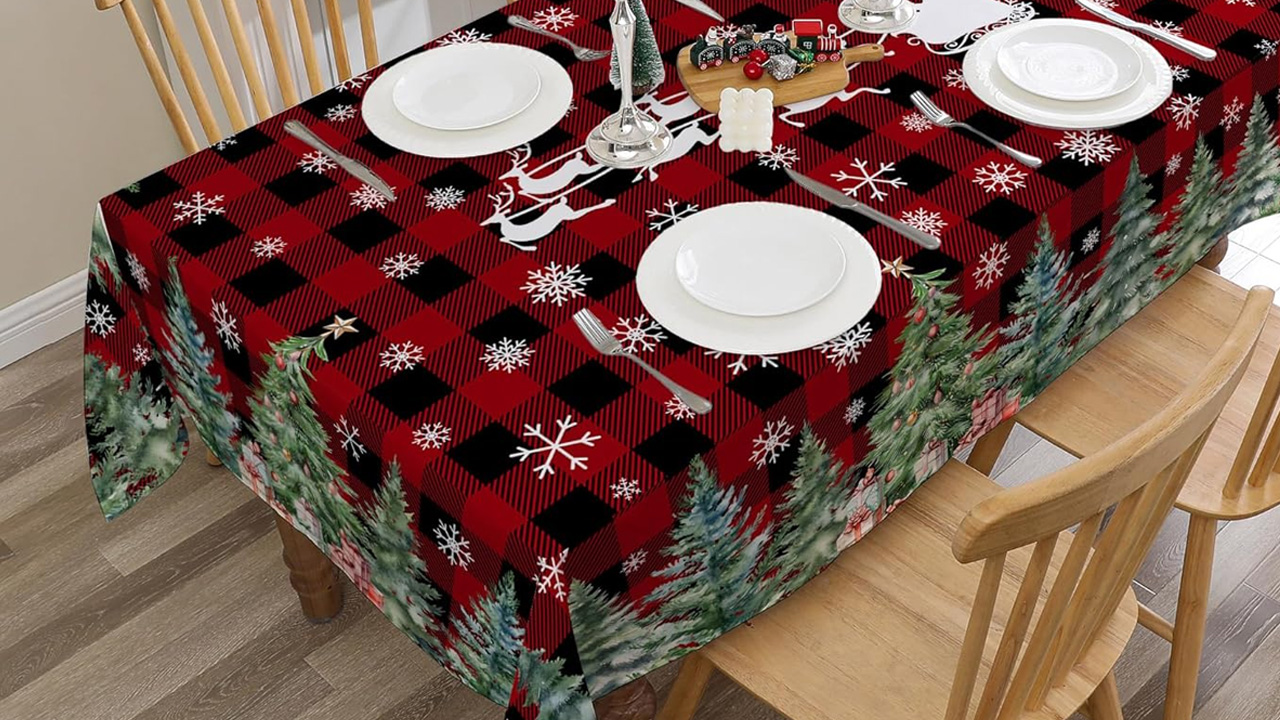 Cusugbaso Plaid Xmas Tablecloth