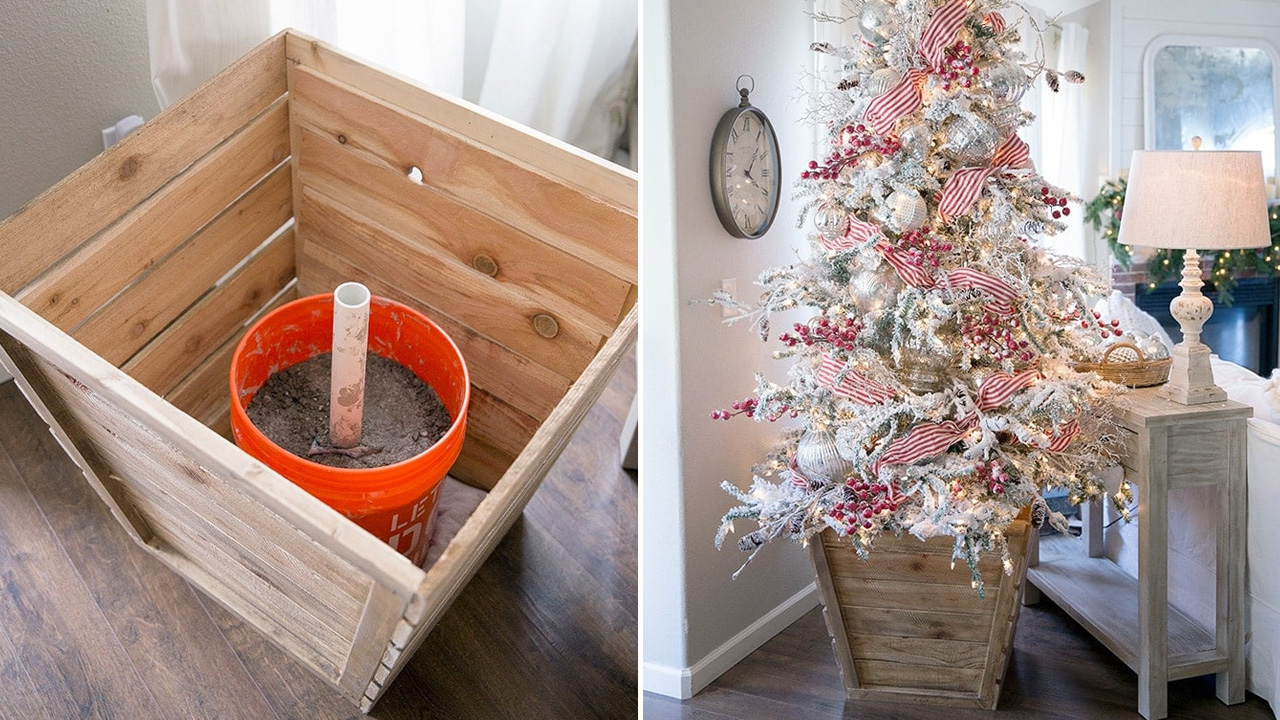 DIY Concrete Christmas Tree Stand