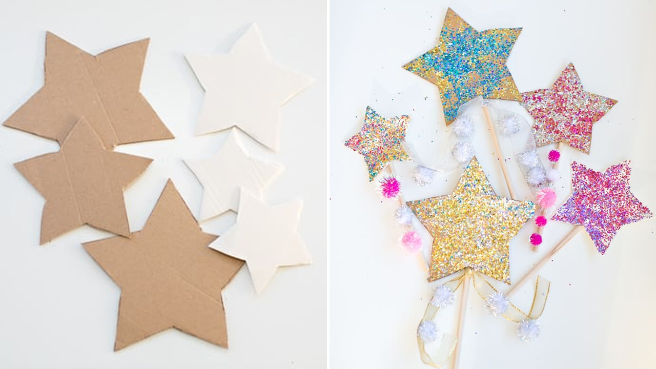 DIY Glitter Celebration Star Wands