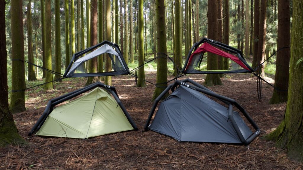 FLFQ-Aloner FLOAT Inflatable Tent can be Pitched on Ground or Suspended as Hammock FLFQ-Aloner FLOAT Inflatable Tent can also be Installed On or Off the Ground