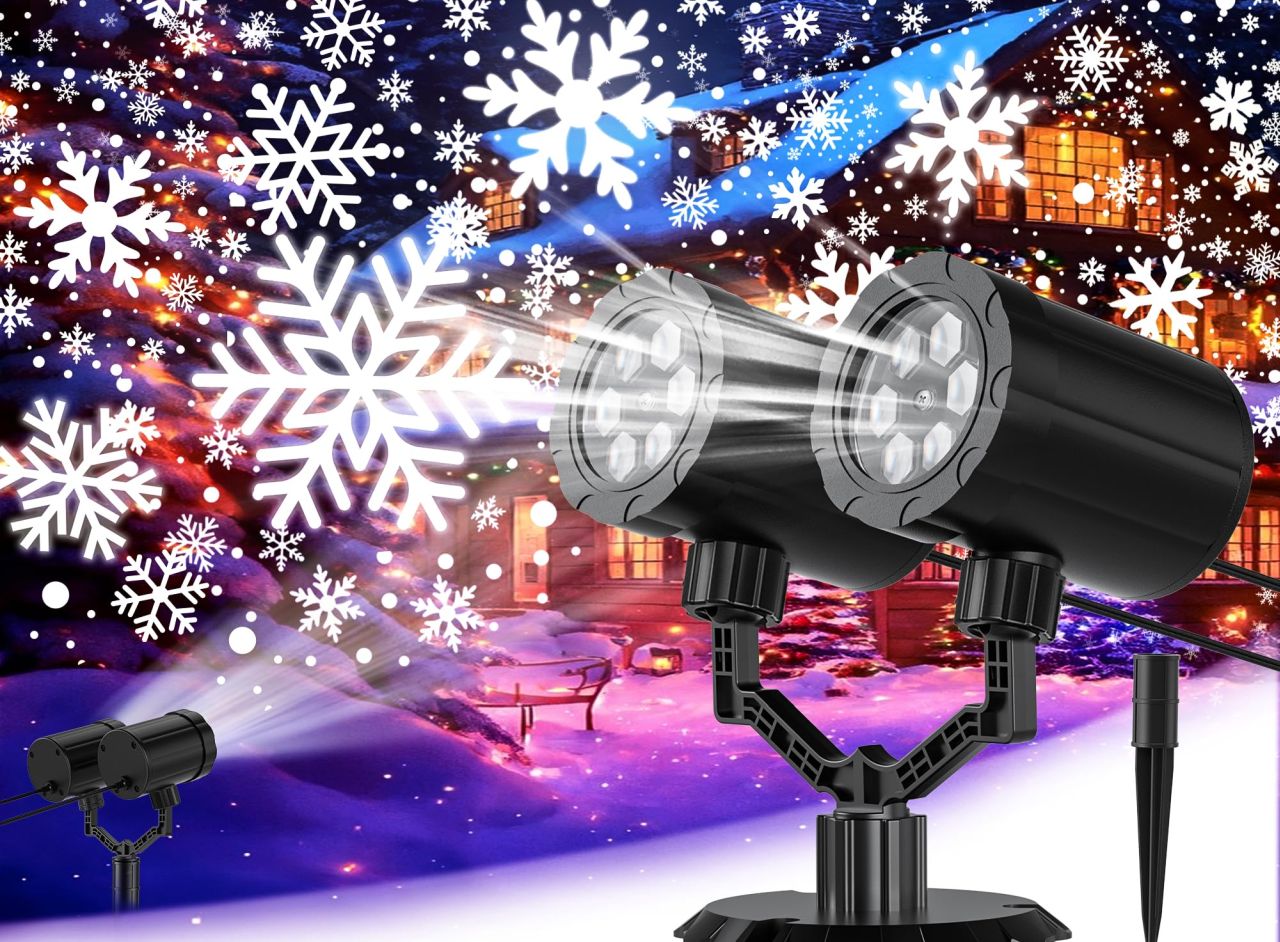 GUSODOR Dynamic Snowflake Projector - 1
