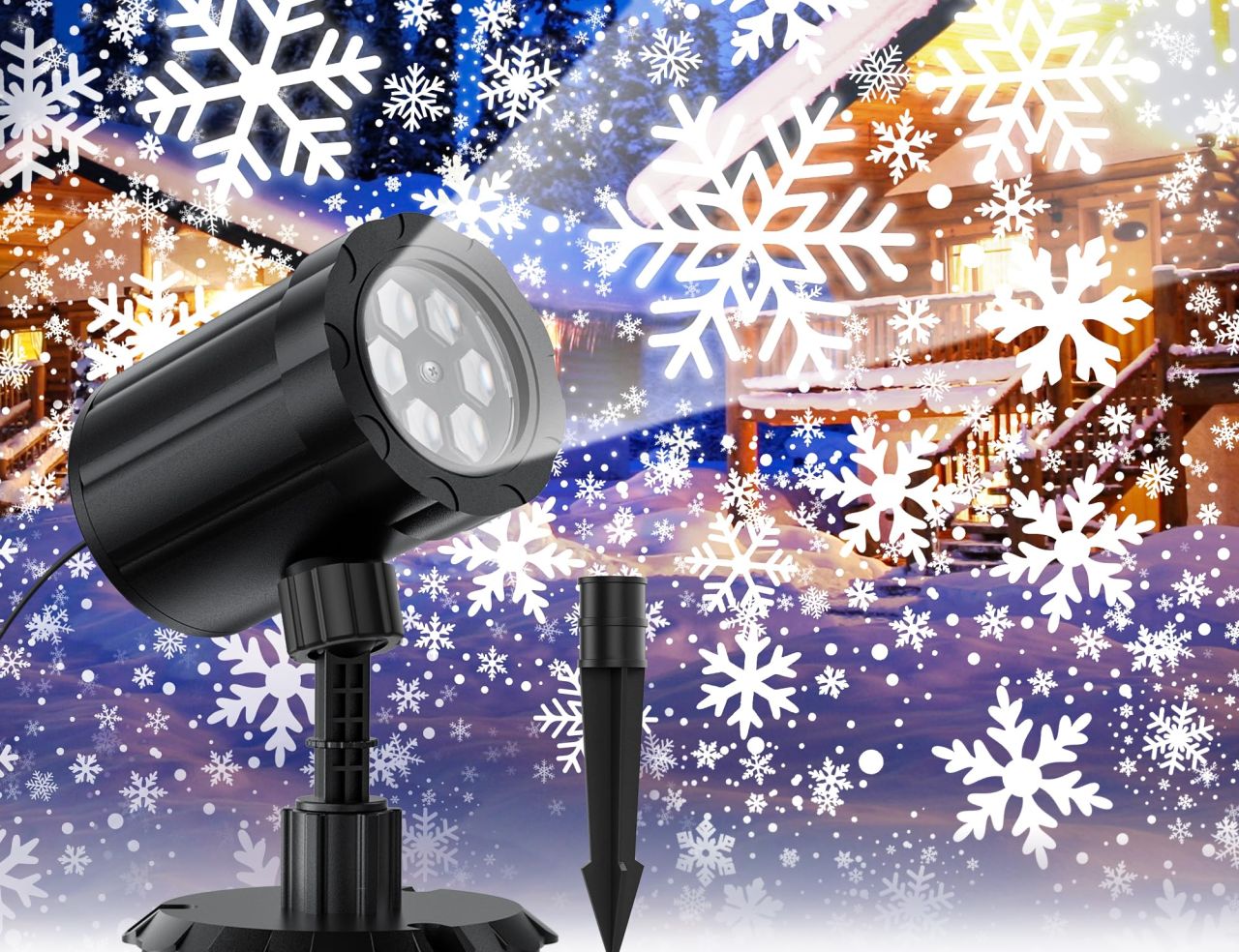 GUSODOR Dynamic Snowflake Projector