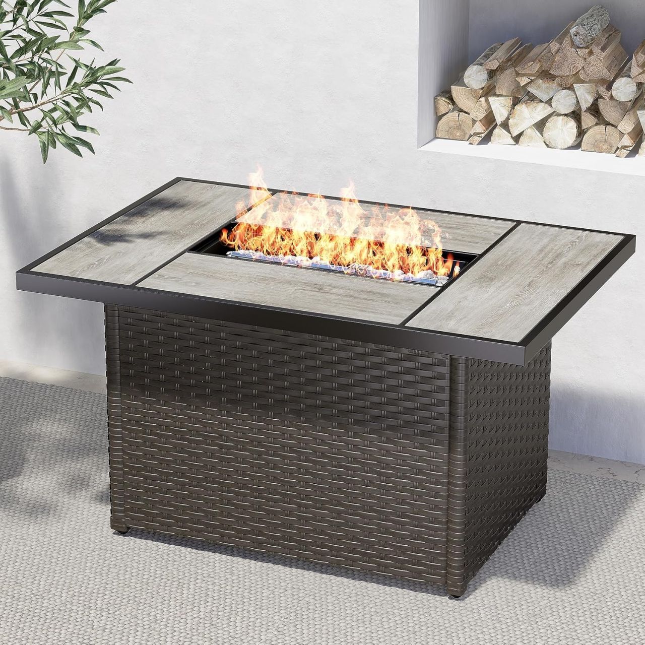 Grand Patio 43-Inch Rectangular Propane Fire Pit Table