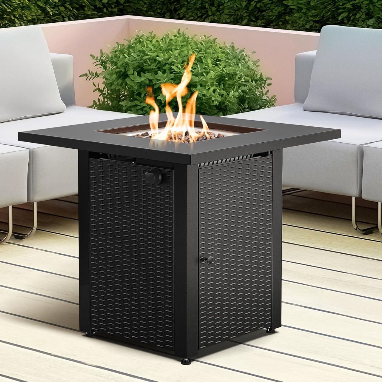 LEGACY HEATING 28-Inch Square Propane Fire Pit Table