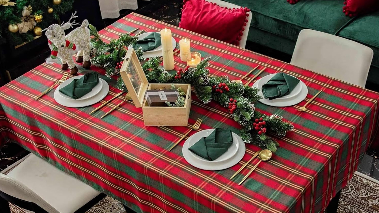 LOSIVISHE Plaid Table Cloth