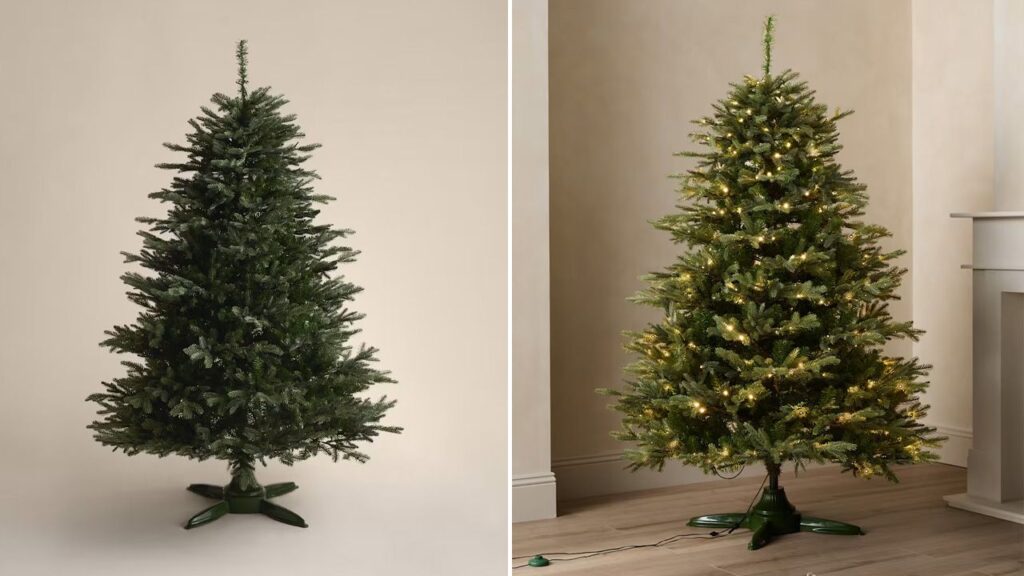 Stop Hiding the Back of Your Christmas Tree, M&S Just Solved This Problem Brilliantly M&S Rotating Christmas Tree