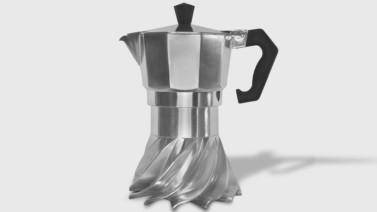 Matteo Frontini Re-Imagines Classic Moka Pot With Helical Spiral Heating Chamber