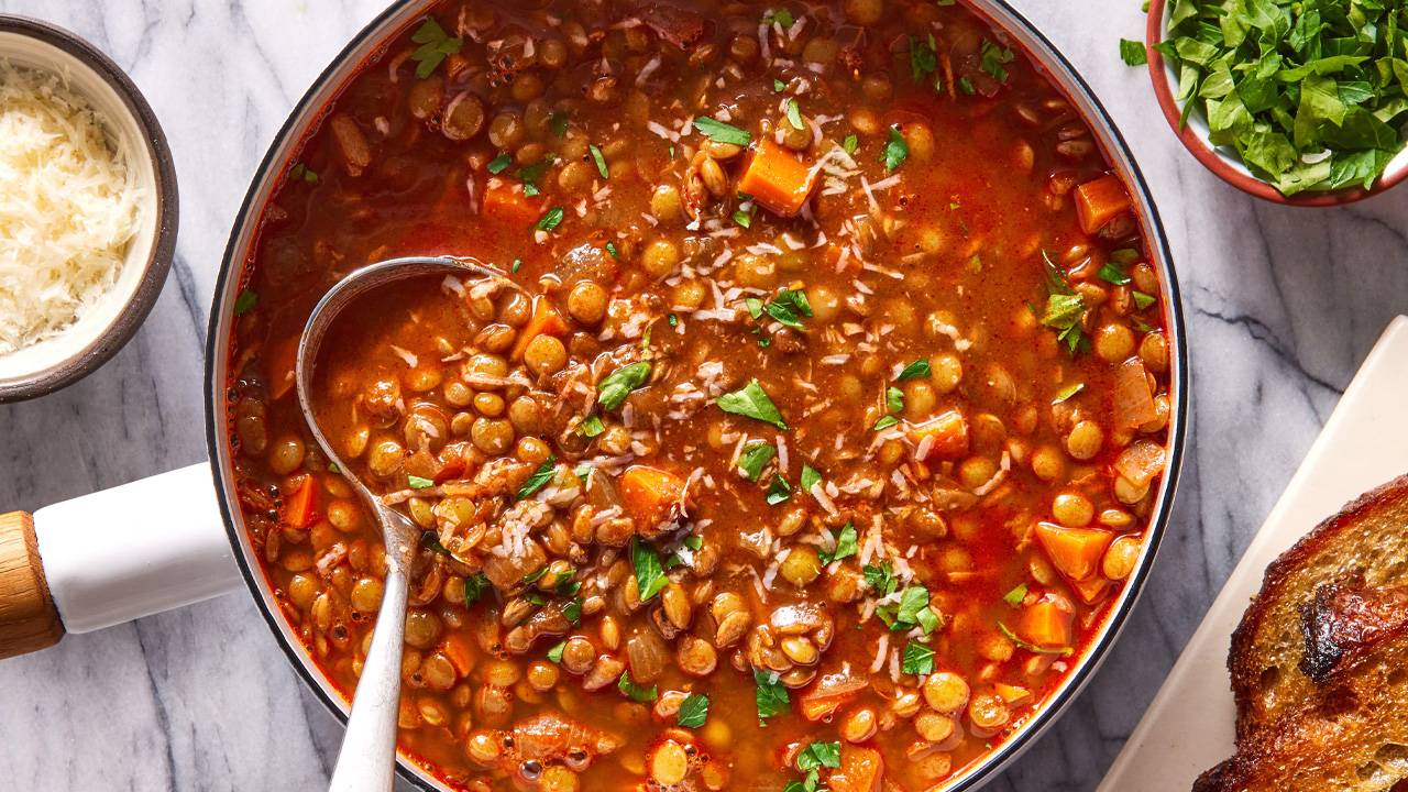 New Years Good Luck Food recipe ideas - Lentil Soup