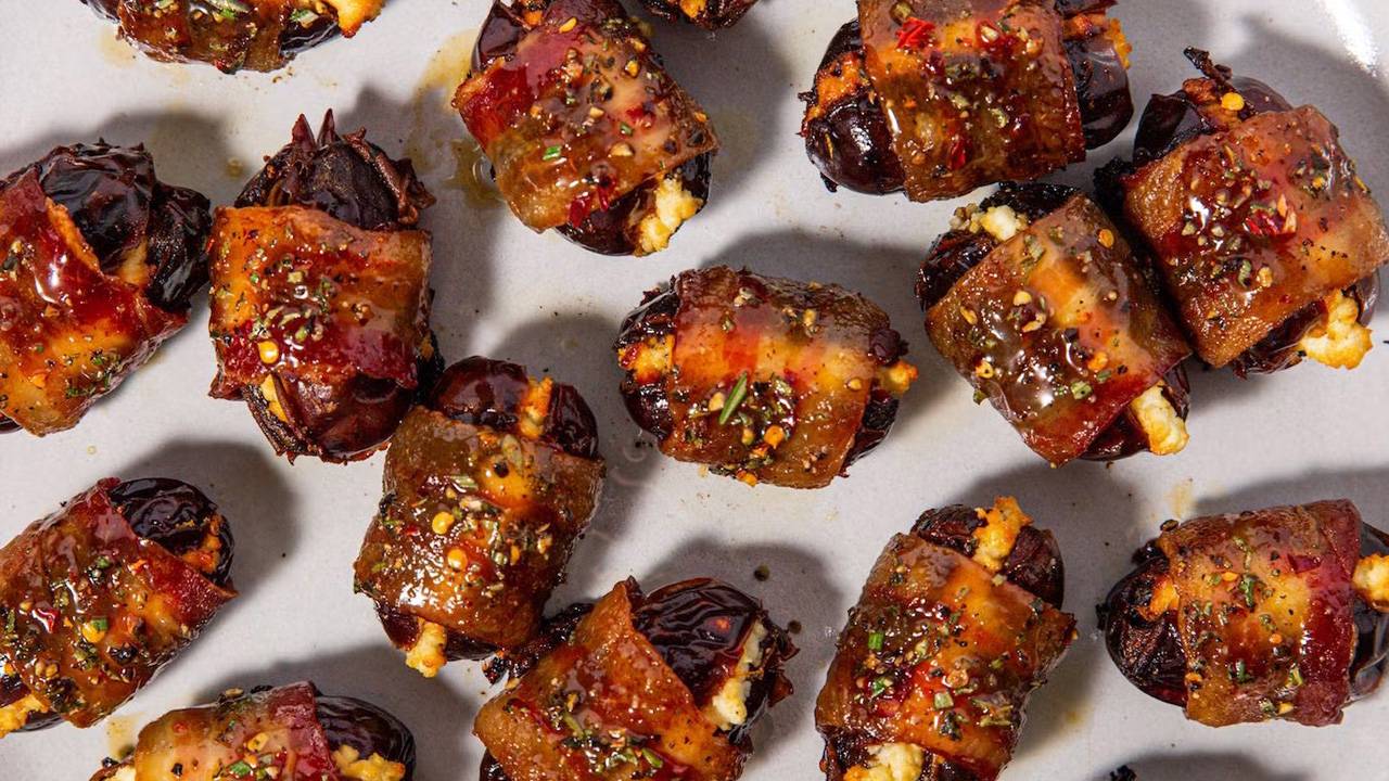 New Year’s Party Appetizers - Bacon-Wrapped Dates
